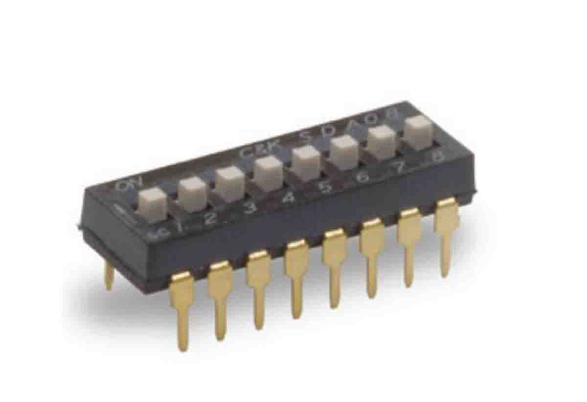 C & K 8 Way Through Hole DIP Switch SPST