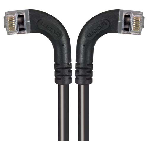 L-ComTRD, 3ft Cat5e, Black RJ45 to Male RJ45 Male, Copper Braid Shielded, Terminated PVC Sheath