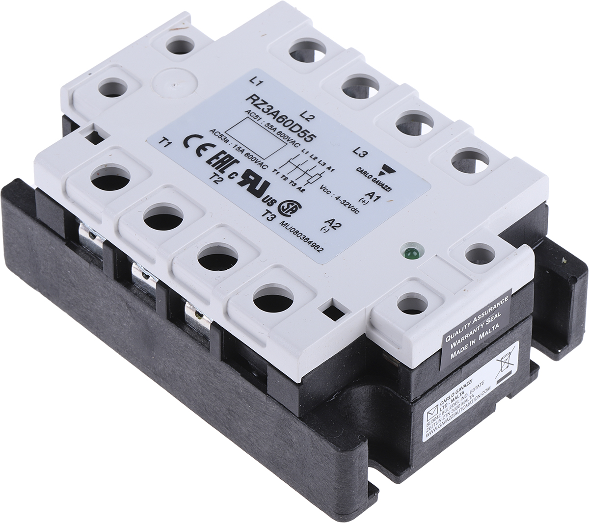Carlo Gavazzi Solid State Relay, 55 A rms Load, Panel Mount, 660 V Load, 32 V Control