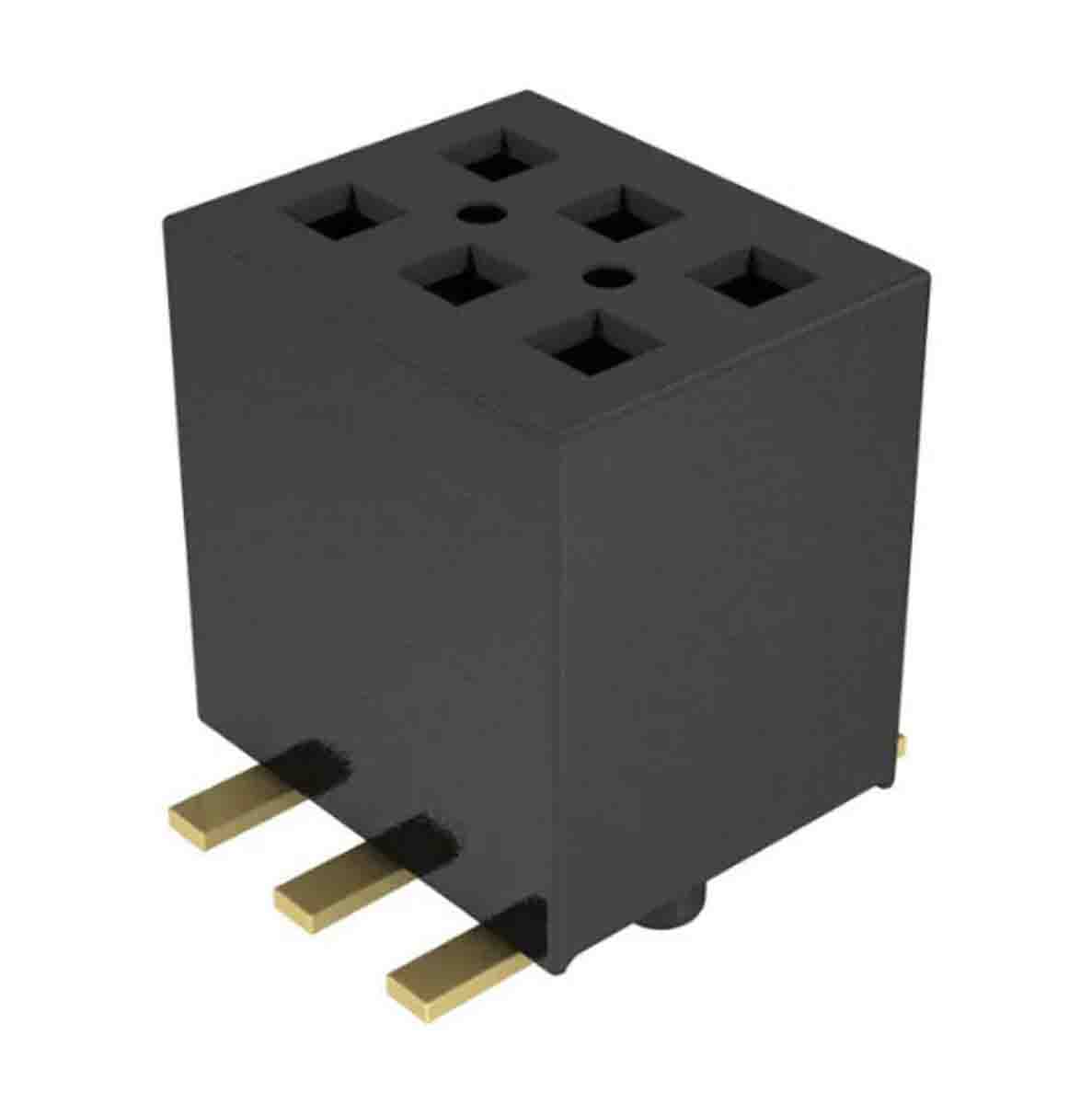 Samtec FLE Series Vertical Surface Mount PCB Socket, 3-Contact, 2-Row, 1.27mm Pitch, Press-In Termination
