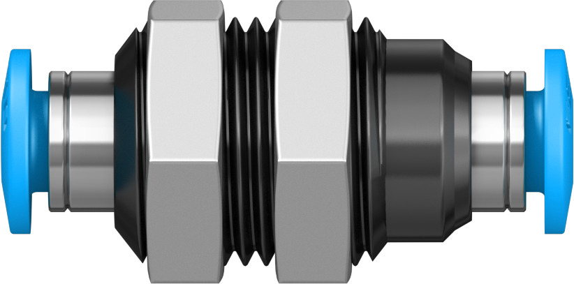 Festo QSS Series Bulkhead Tube-to-Tube Adaptor, Push In 4 mm to Push In 4 mm, Tube-to-Tube Connection Style, 153157
