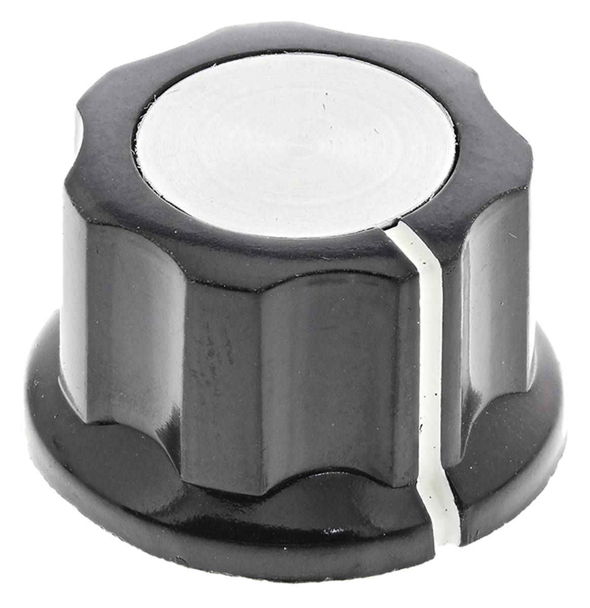 TE Connectivity 21.7mm Black Potentiometer Knob for 6.35mm Shaft, PKES70B1/4