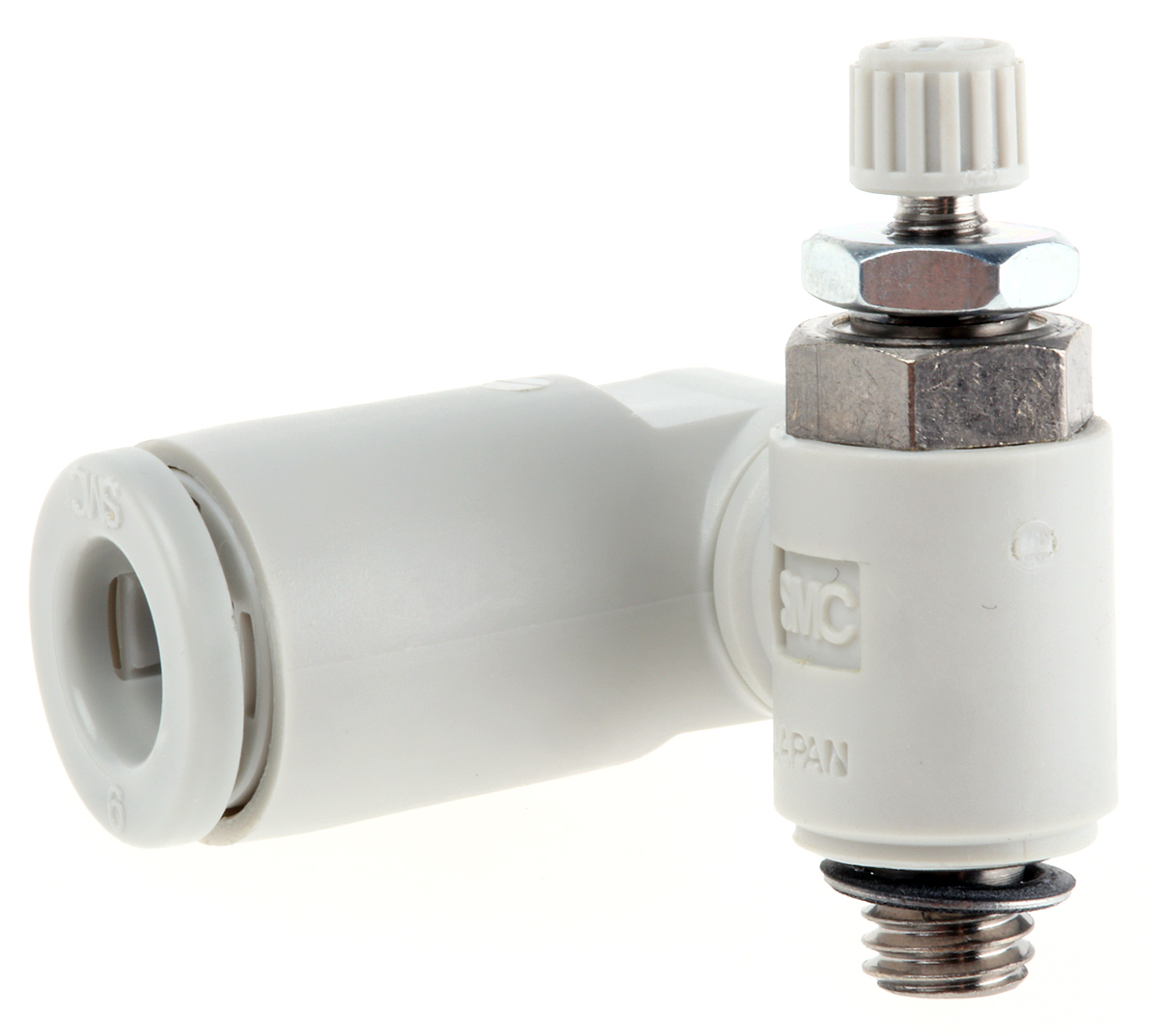 SMC AS Series Threaded Flow Regulator, M5 x 0.8 Male Inlet Port x M5 x 0.8 Male Outlet Port x 6mm Tube Outlet Port