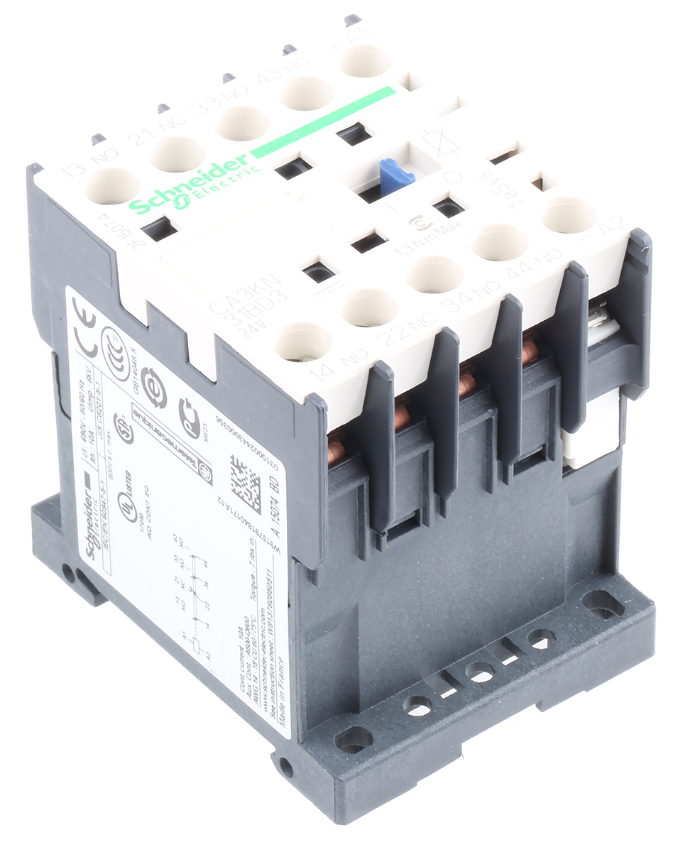 Schneider Electric TeSys K CA3KN Contactor, 10 A, 3NO + 1NC, 690 V dc