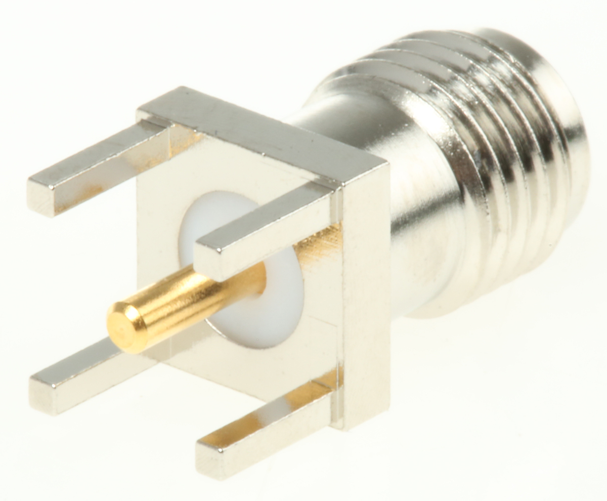 Telegartner, Jack PCB Mount SMA Connector, 50Ω, Solder Termination, Straight Body