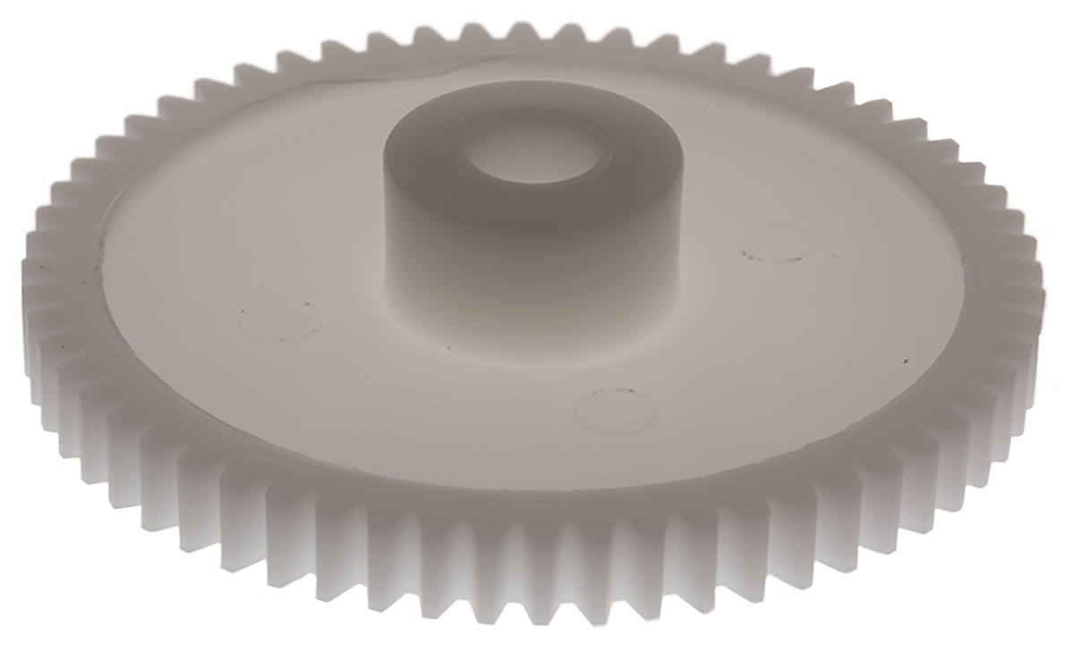 RS PRO POM 60 Teeth Spur Gear, 1 Module, 8mm Bore Diam, 60mm Pitch Diam, 18mm Hub Diam
