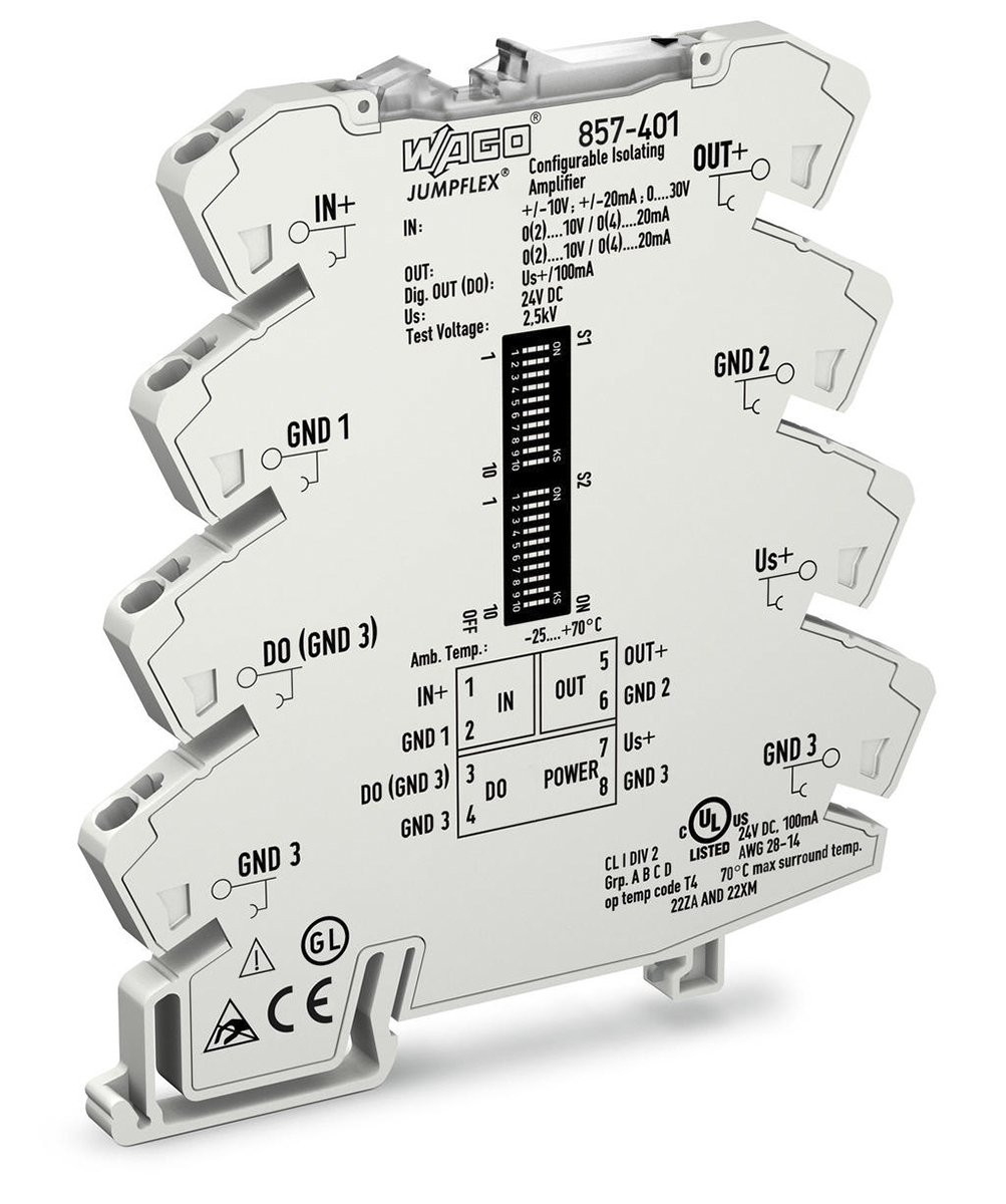 WAGO Signal Conditioner, Current, Voltage Input, Current, Voltage Output, 24V dc Supply