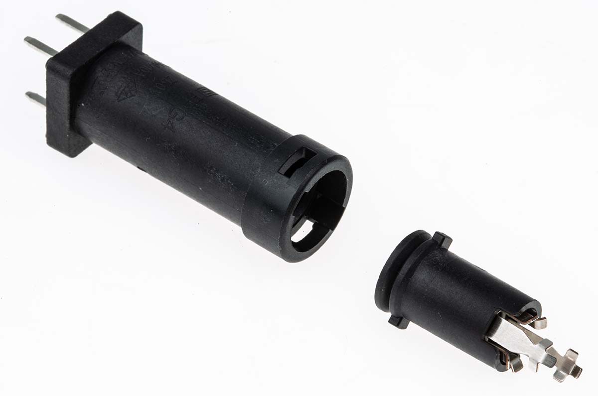 Schurter 16A PCB Mount Fuse Holder for 5 x 20mm Fuse, 1P, 250V ac
