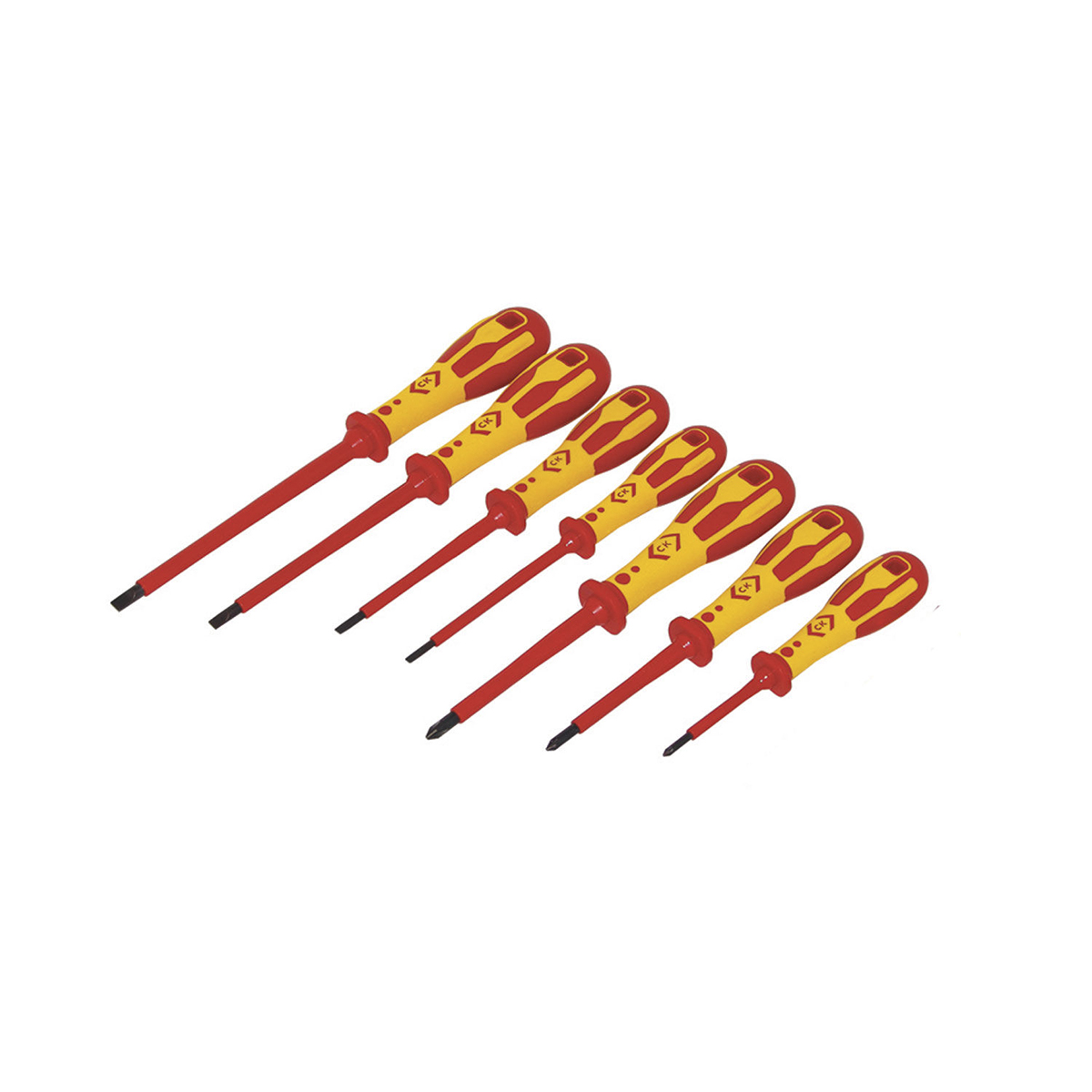 CK T49193D Pozidriv; Slotted Insulated Screwdriver Set, 7-Piece