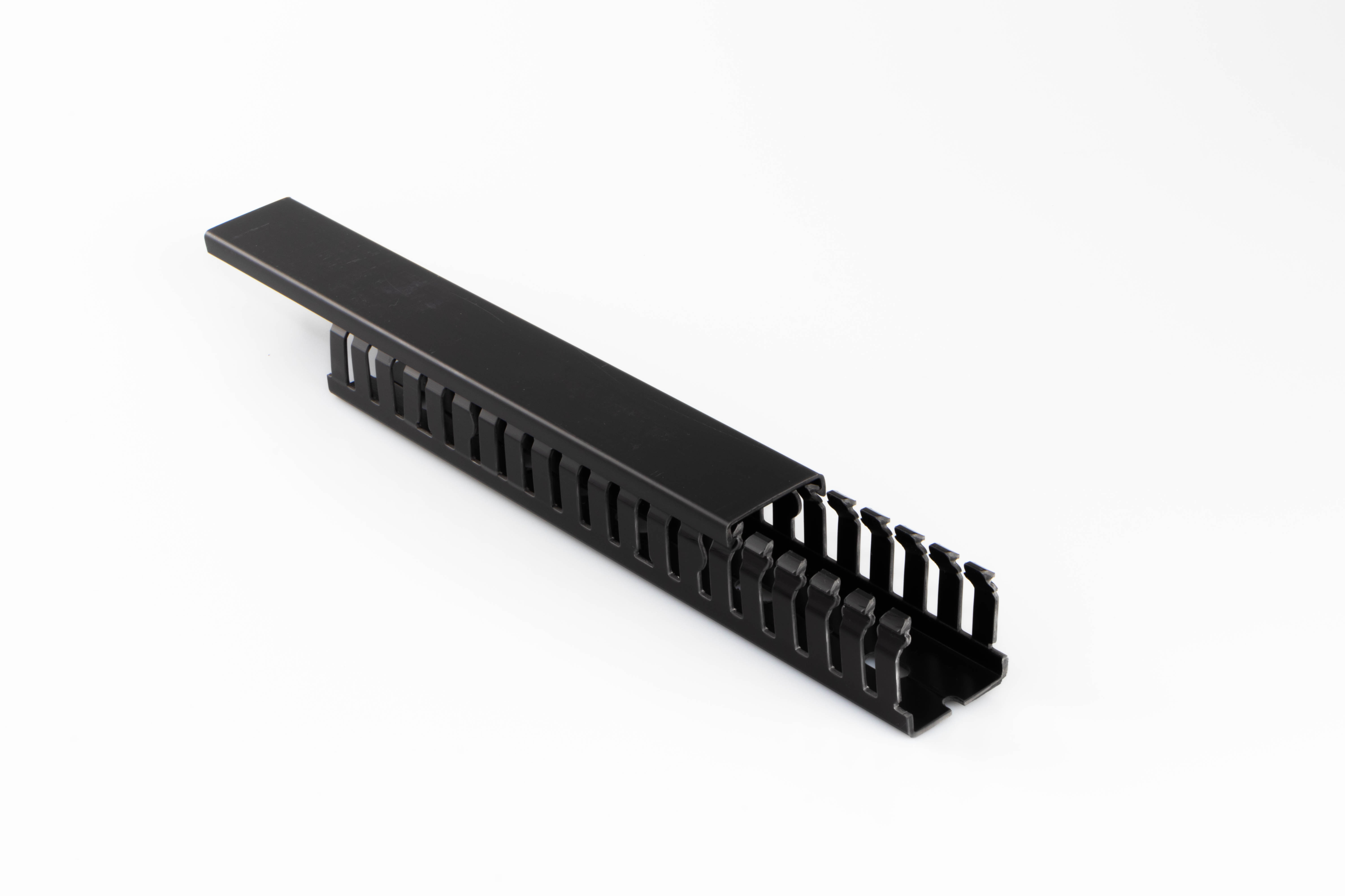 Betaduct 916 Black Slotted Panel Trunking - Open Slot, W50 mm x D50mm, L2m, PVC