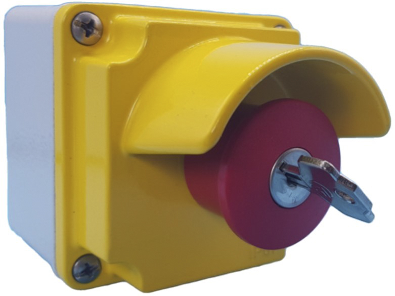 Lovato LPZM Series Key Release Emergency Stop Push Button, Surface Mount, 1NC, IP66, IP67