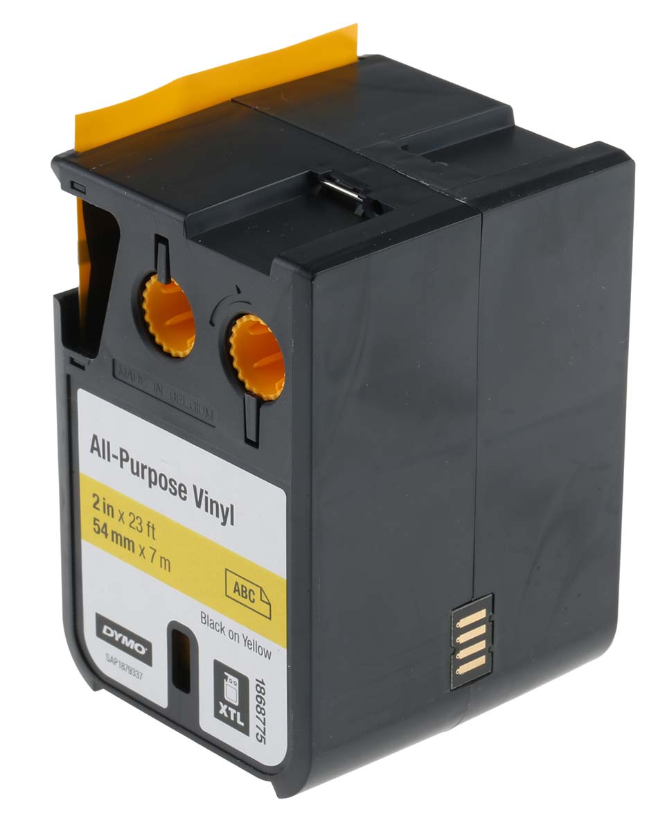 Dymo XTL Black on Yellow Label Printer Tape, 7 m Length, 54 mm Width