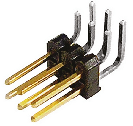 Samtec TSW Series Right Angle Through Hole Pin Header, 6 Contact(s), 2.54 mm Pitch, 2 Row, Unshrouded