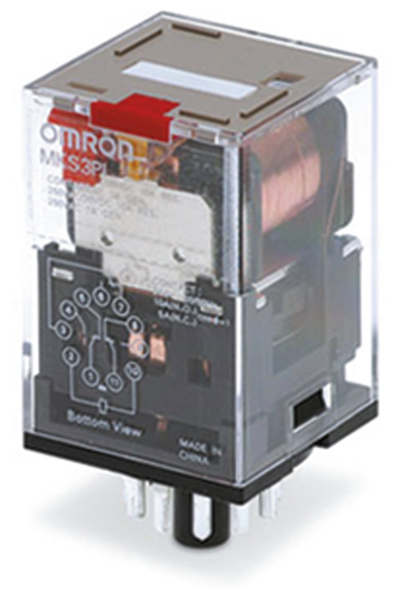 Omron Plug In Power Relay, 24V dc Coil, 10A Switching Current, DPDT