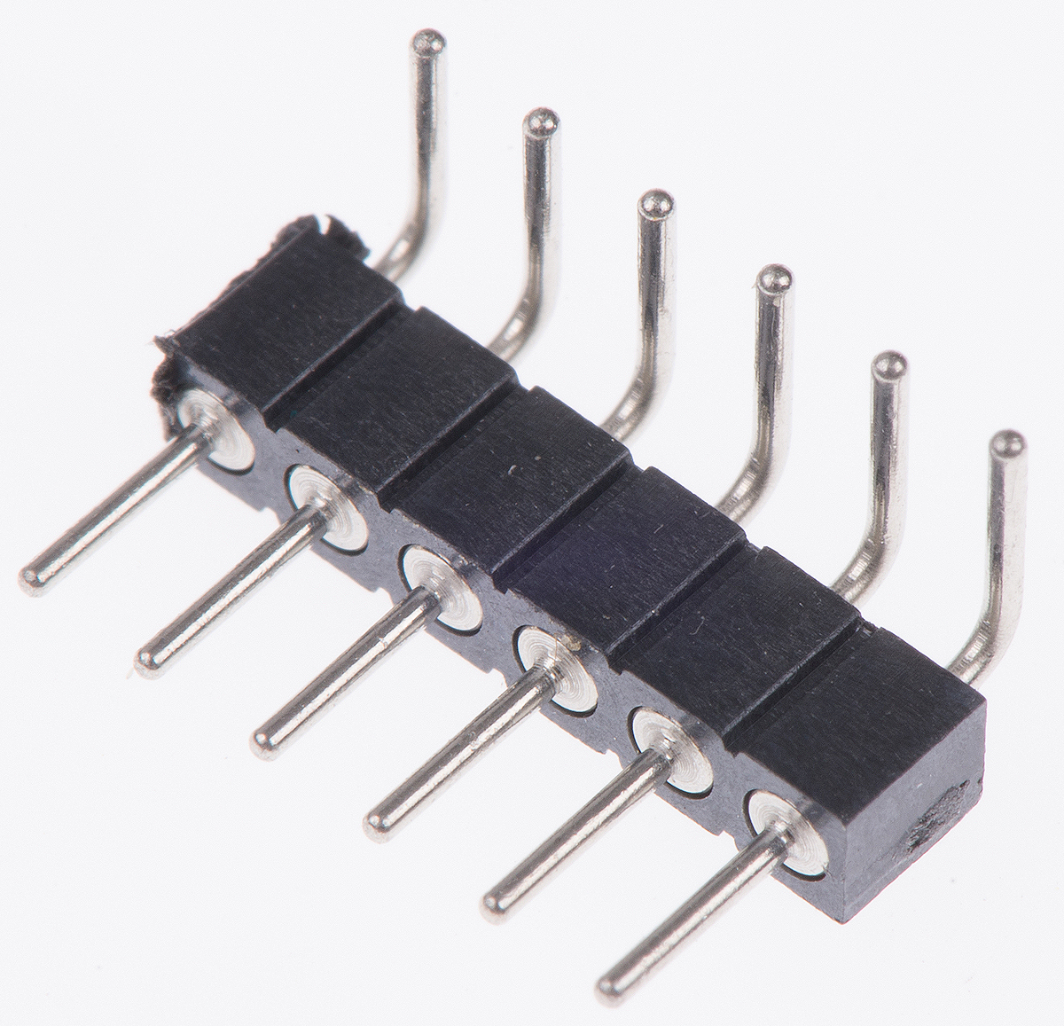 Preci-Dip 830 Series Right Angle Through Hole Pin Header, 6 Contact(s), 2 mm Pitch, 1 Row, Unshrouded