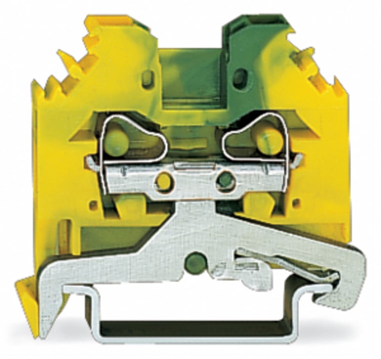 WAGO 2-Way Earth Terminal Block, 4mm², Cage Clamp, Polyamide Housing
