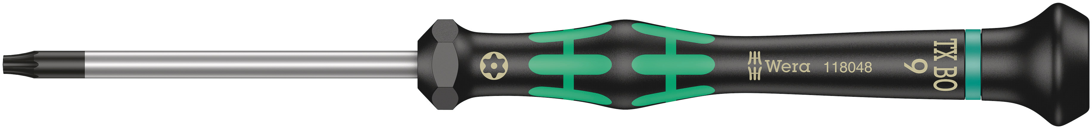 Wera Tamperproof Torx Precision Screwdriver, T9 Tip, 60 mm Blade, 157 mm Overall