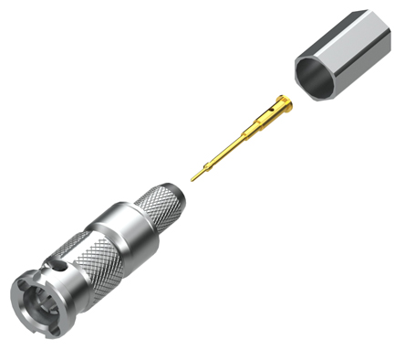 Samtec HD-BNC Series, Plug Cable Mount BNC Connector, 75Ω, Crimp Termination, Straight Body