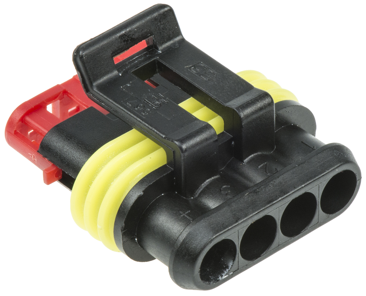 TE Connectivity, AMP Superseal 1.5 Female 4 Way for use with Centerline Wire-to-Wire Connector