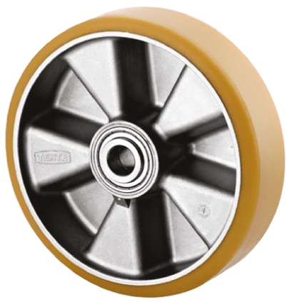 Tente Yellow Polyurethane Corrosion Resistant Trolley Wheel, 1000kg