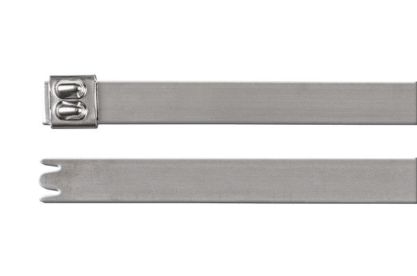HellermannTyton Cable Tie, Ball Lock, 838mm x 12.3 mm, Metallic Stainless Steel, Pk-50