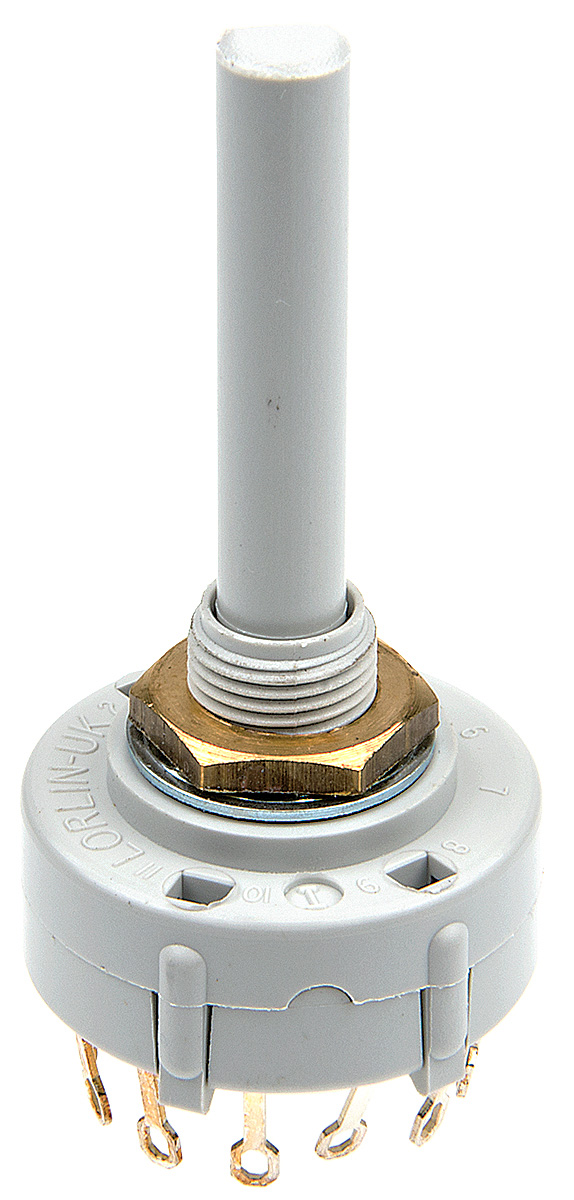 Lorlin, 12 Position SPST Rotary Switch, 150 mA @ 250 V ac, Solder Tab