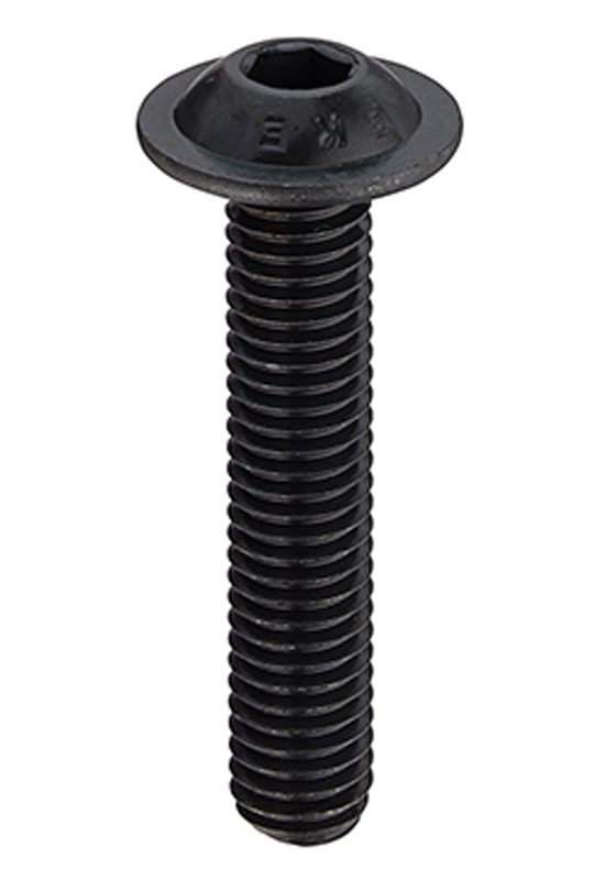 RS PRO Plain Steel Hex Socket Button Flange Screw, ISO 7380, M6 x 10mm