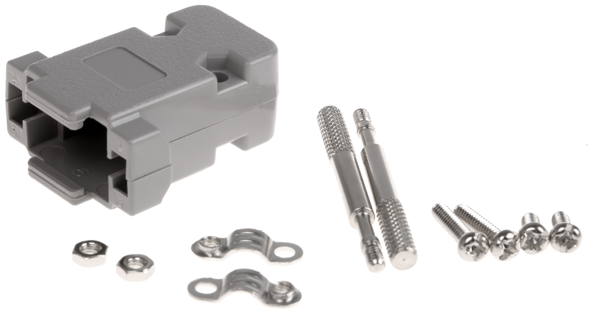 MH Connectors MHCCOV Series ABS D Sub Backshell, 9 Way, Strain Relief