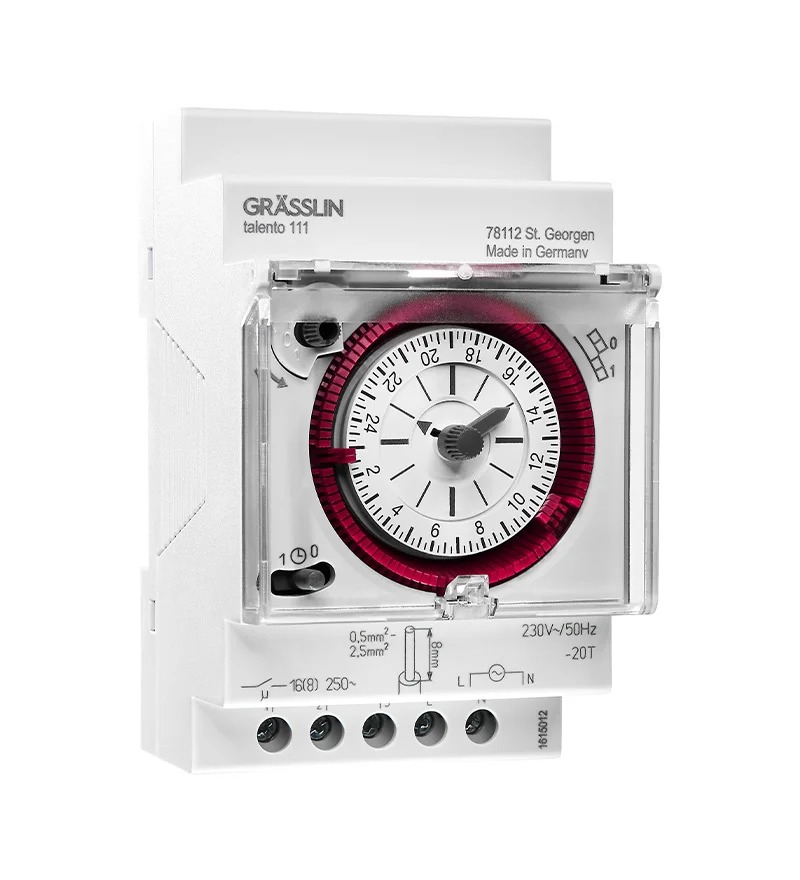 Grasslin Analogue DIN Rail Time Switch 230 V ac, 1-Channel