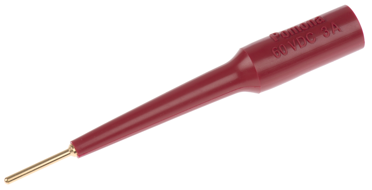 Fluke Red, Male Test Connector Adapter With Brass contacts and Gold Plated