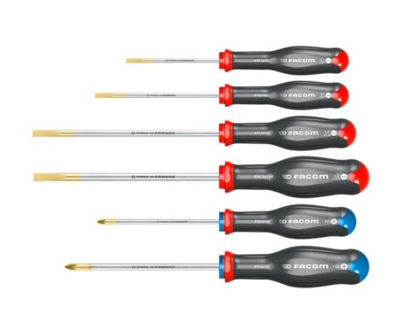 Facom Phillips; Pozidriv; Slotted Screwdriver Set, 10-Piece