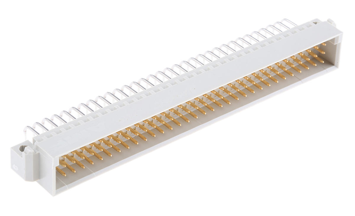 TE Connectivity Eurocard 96 Way 2.54mm Pitch, Type C Class C2, 3 Row, Right Angle DIN 41612 Connector, Plug