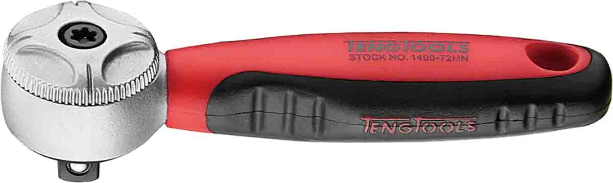 Teng Tools 1/4 in Square Ratchet with Ratchet Handle, 26 mm Overall