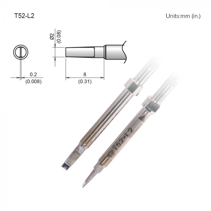 Hakko FX-9706 2 mm Soldering Iron Tip for use with FX-9706
