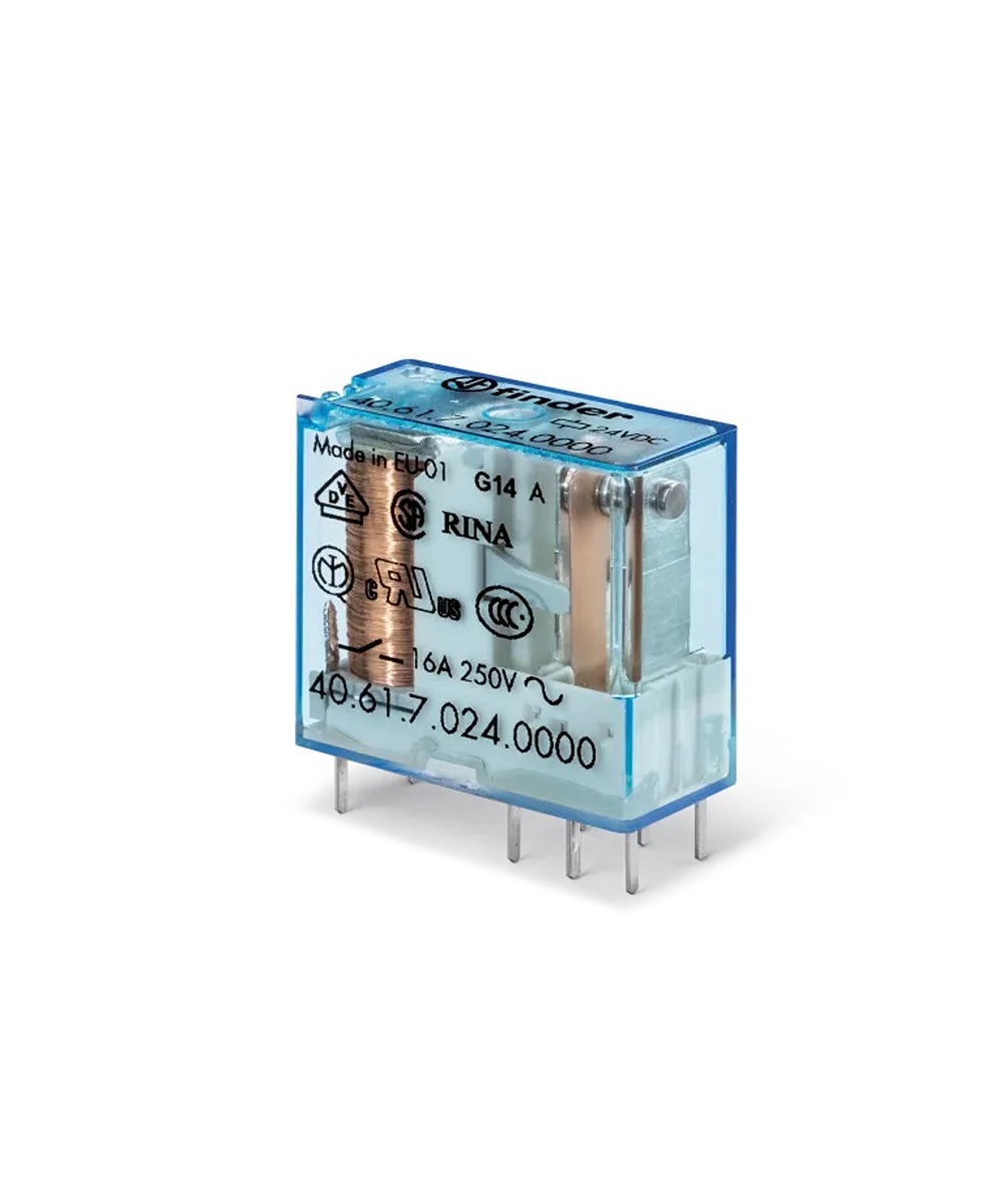 Finder PCB Mount Power Relay, 24V dc Coil, 16A Switching Current, SPDT