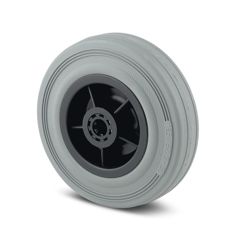 Tente Grey Rubber Non-Marking Trolley Wheel, 70kg