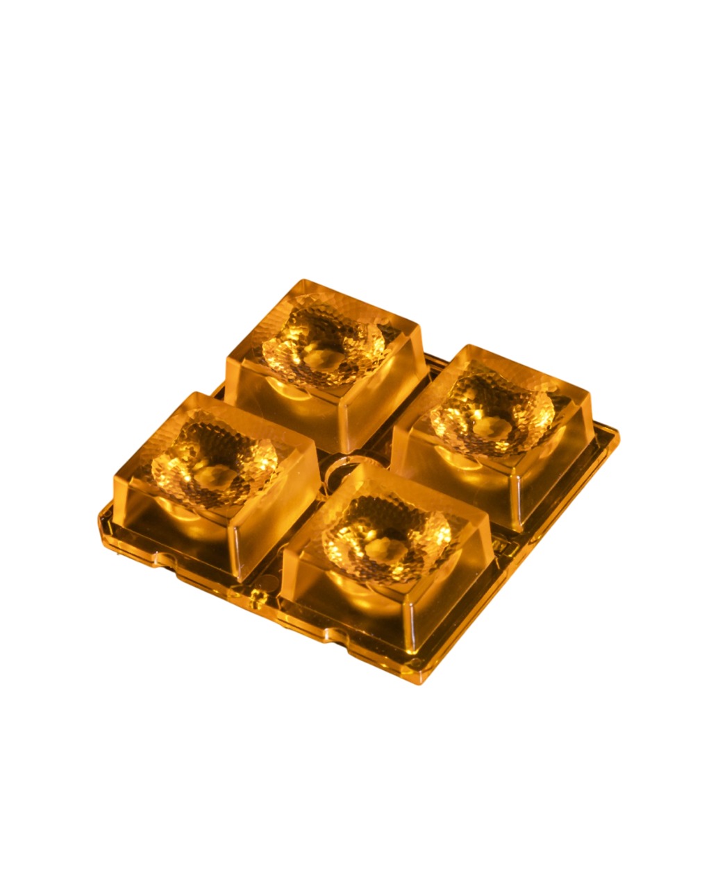 Ledil C19174_AMBER-2X2-5050-S, Amber 2x2 Series LED Lens, 25 ° Elliptical Beam