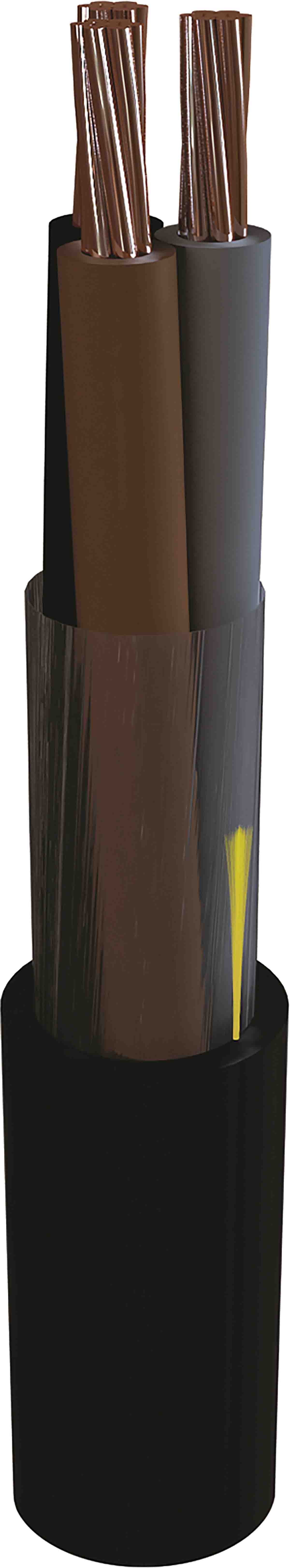 AXINDUS MarineLine YZp 0 Marine 2.5 mm² 2 Core Power Cable, Black LSZH, 100m