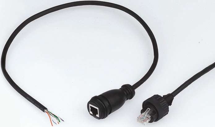 Brad from Molex, 5m Cat5e, Black RJ45 to Male Unterminated, F/UTP Shielded, Terminated PUR Sheath