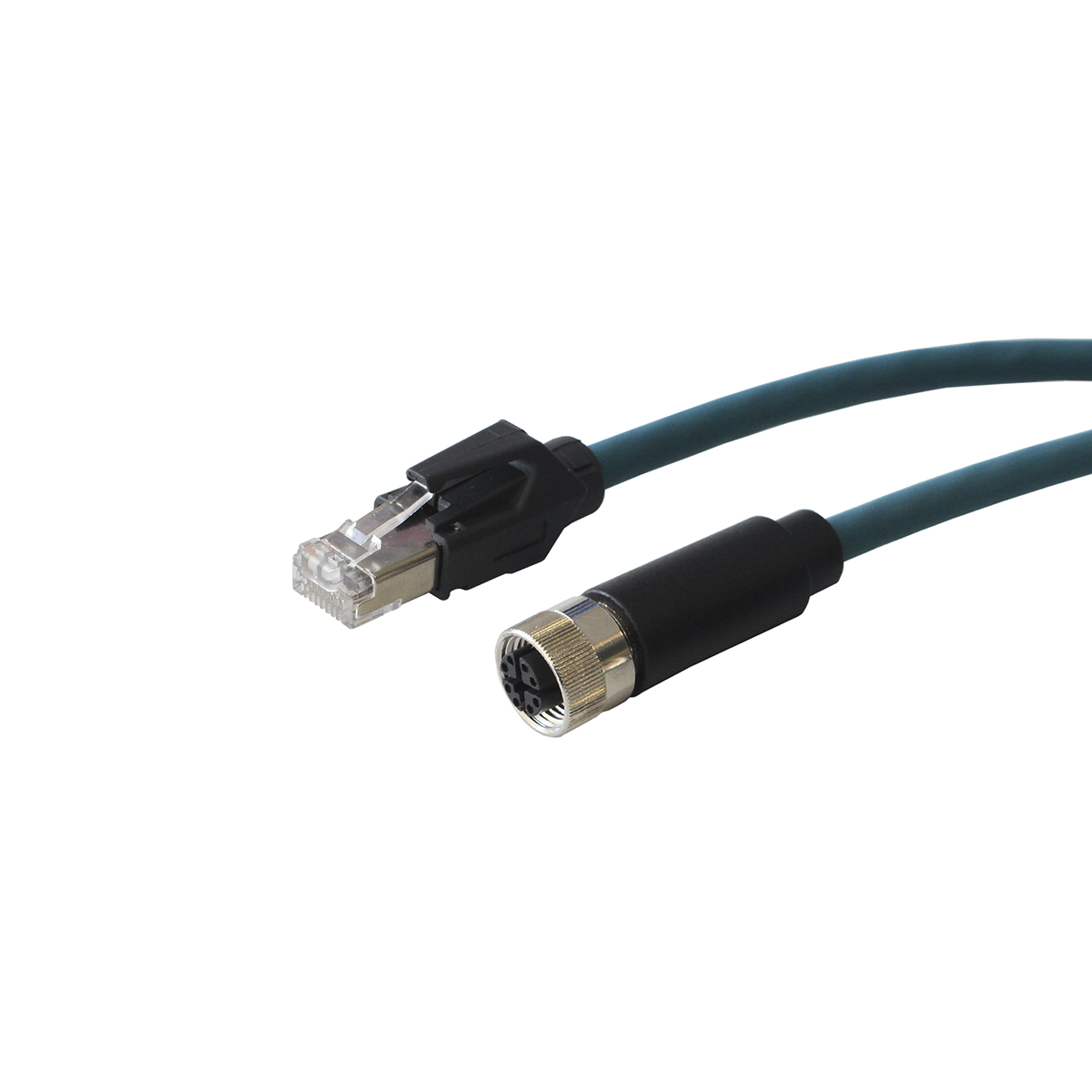 BulginPXP, 1m Cat6a, Blue M12 to Female RJ45 Male Unshielded, Terminated PUR Sheath