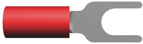 TE Connectivity PLASTI-GRIP Insulated Crimp Spade Connector, 0.26mm² to 1mm², 22AWG to 16AWG, M4 Stud Size, Red