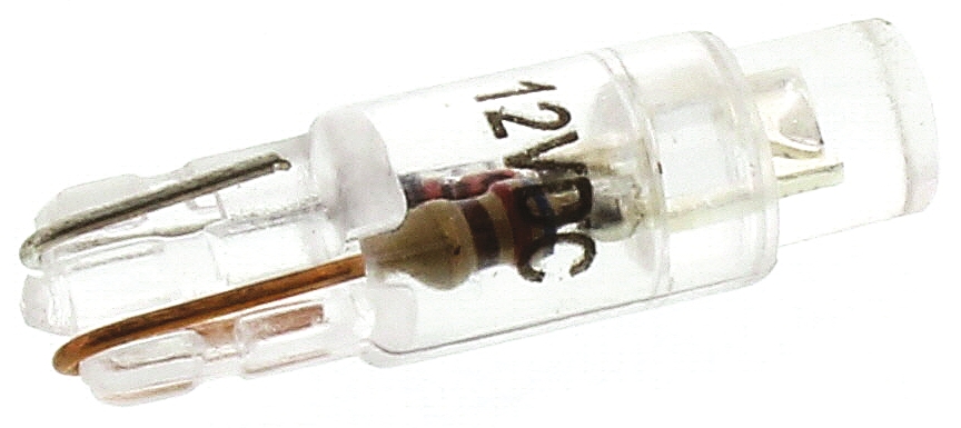 JKL Components White LED Indicator Lamp, 12V dc, Wedge Base, 4.5mm Diameter