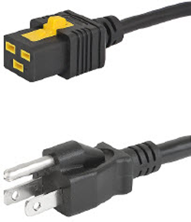 Schurter IEC C19 Socket to Type B Japanese Plug Power Cord, 2m