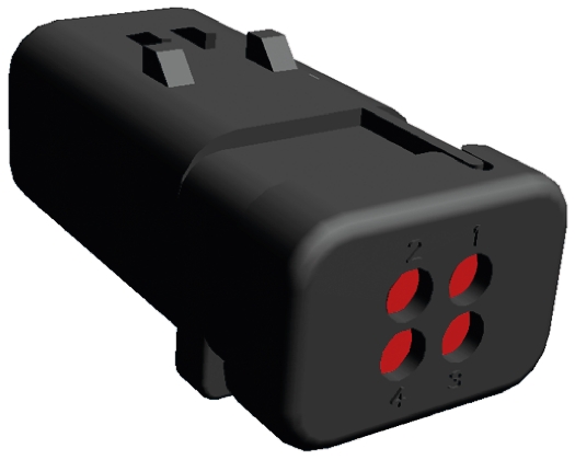 TE Connectivity, AMPSEAL 16 Automotive Connector Plug Red Clip Mount 4 Way 776488-1