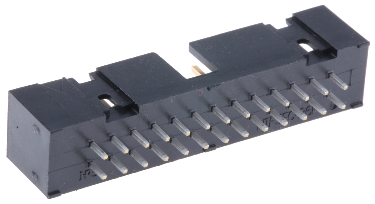 Hirose HIF3FC Series Straight Through Hole PCB Header, 26 Contact(s), 2.54 mm Pitch, 2 Row, Shrouded
