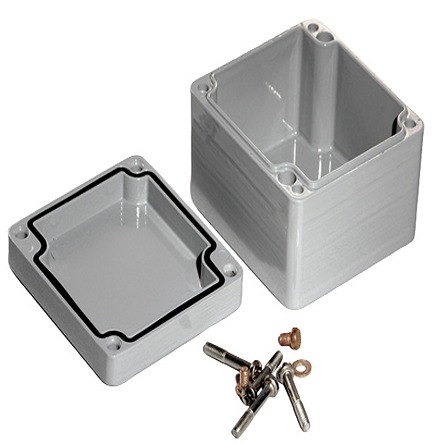 Hammond 1590Z Series Grey Die Cast Aluminium Alloy Enclosure, IP68, Flanged, Grey Lid, 75 x 80 x 52mm