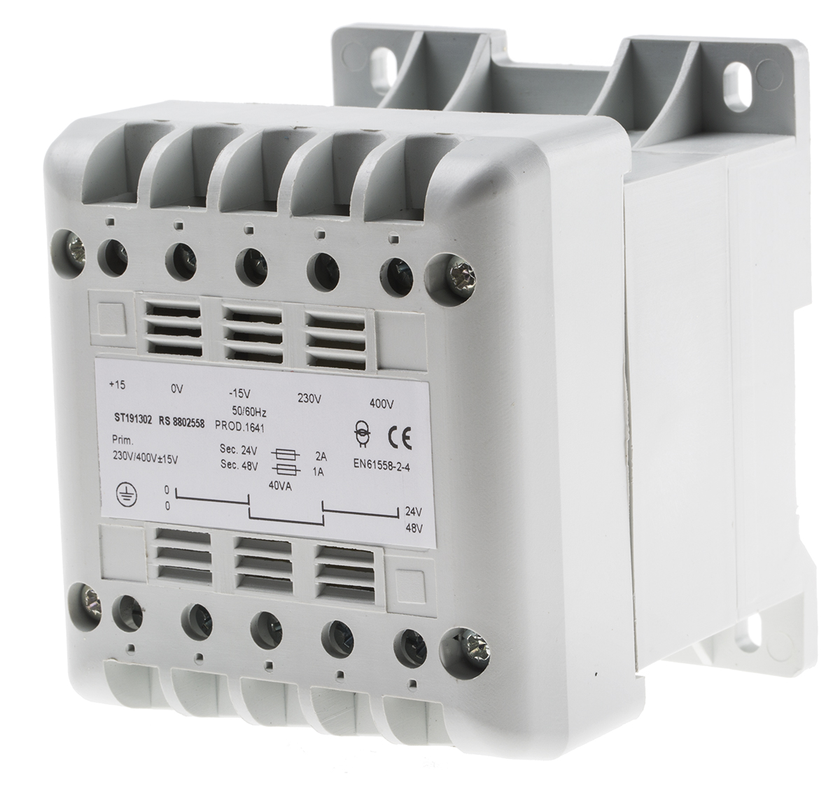 RS PRO 40VA DIN Rail Transformer, 400V ac Primary, 24V ac Secondary