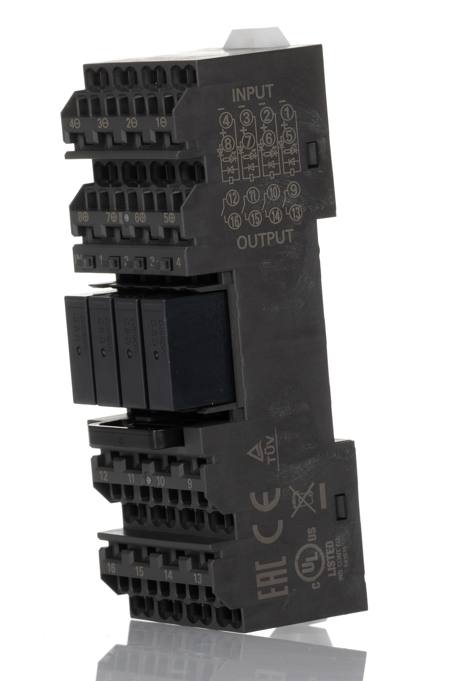 Omron G6D-F4PU Series Solid State Relay, DIN Rail Mount, 24V dc Coil, SPST, 4-Pole, 5A Load