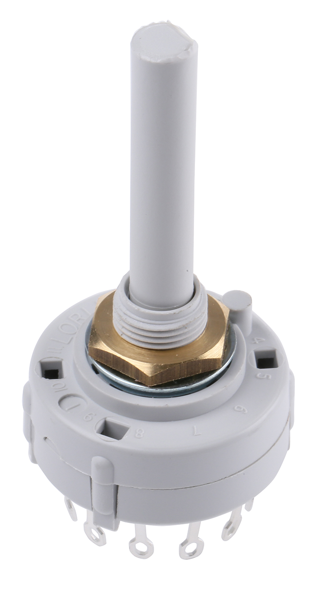 Lorlin, 3 Position 4PST Rotary Switch, 150 mA@ 250 V ac, Solder Tab