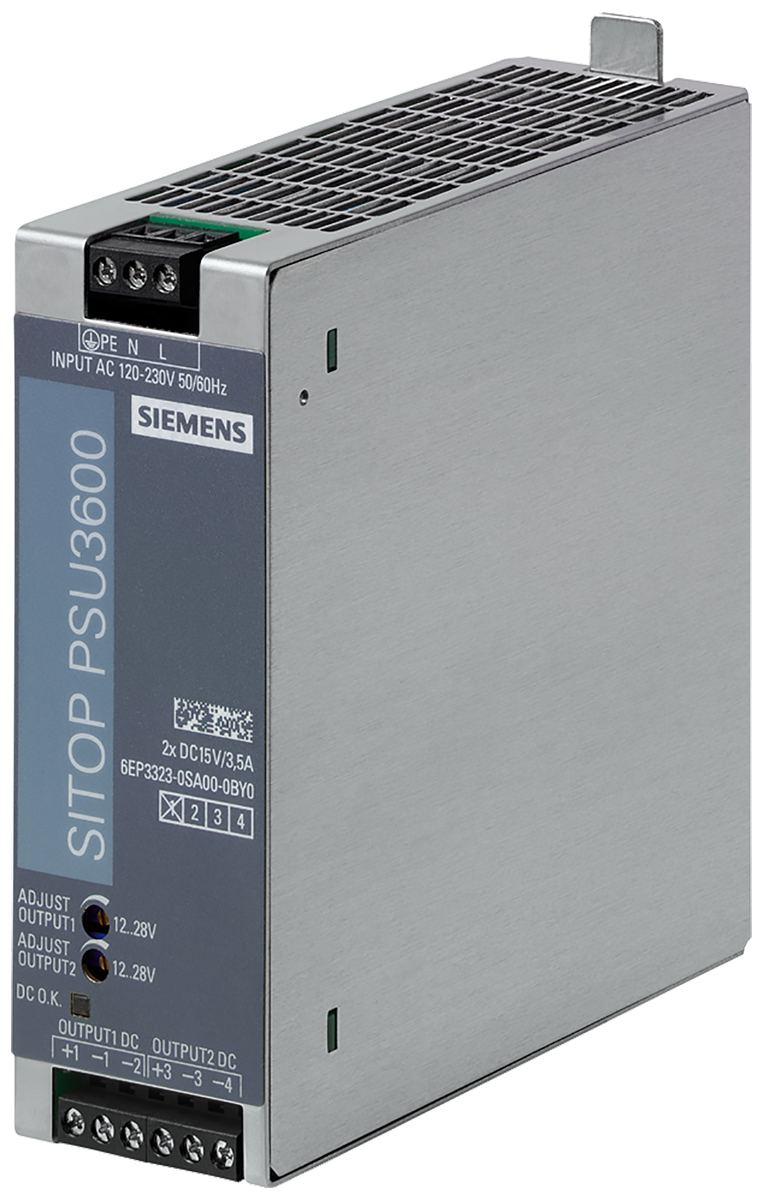 Siemens SITOP PSU3600 Switched Mode DIN Rail Power Supply, 120 → 230V ac ac Input, 15V dc dc Output, 3.5A Output